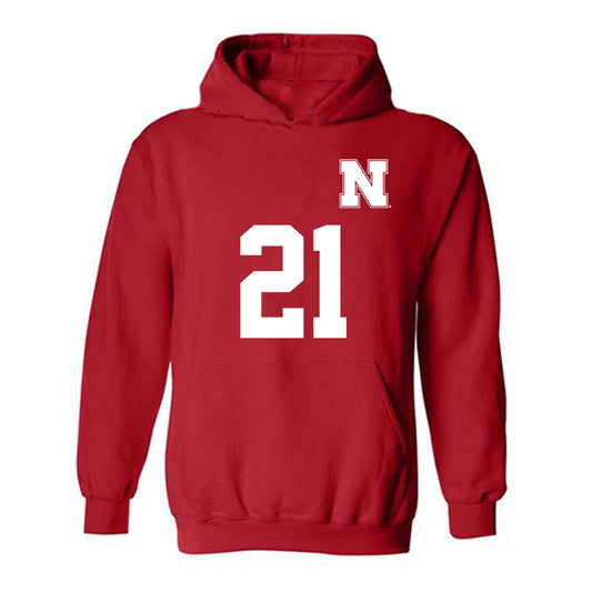 Nebraska - NCAA Women's Soccer : Izzie Kiser - Replica Shersey Hooded Sweatshirt-0