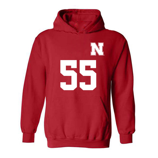 Nebraska - NCAA Women's Soccer : Kate Eggett - Replica Shersey Hooded Sweatshirt-0