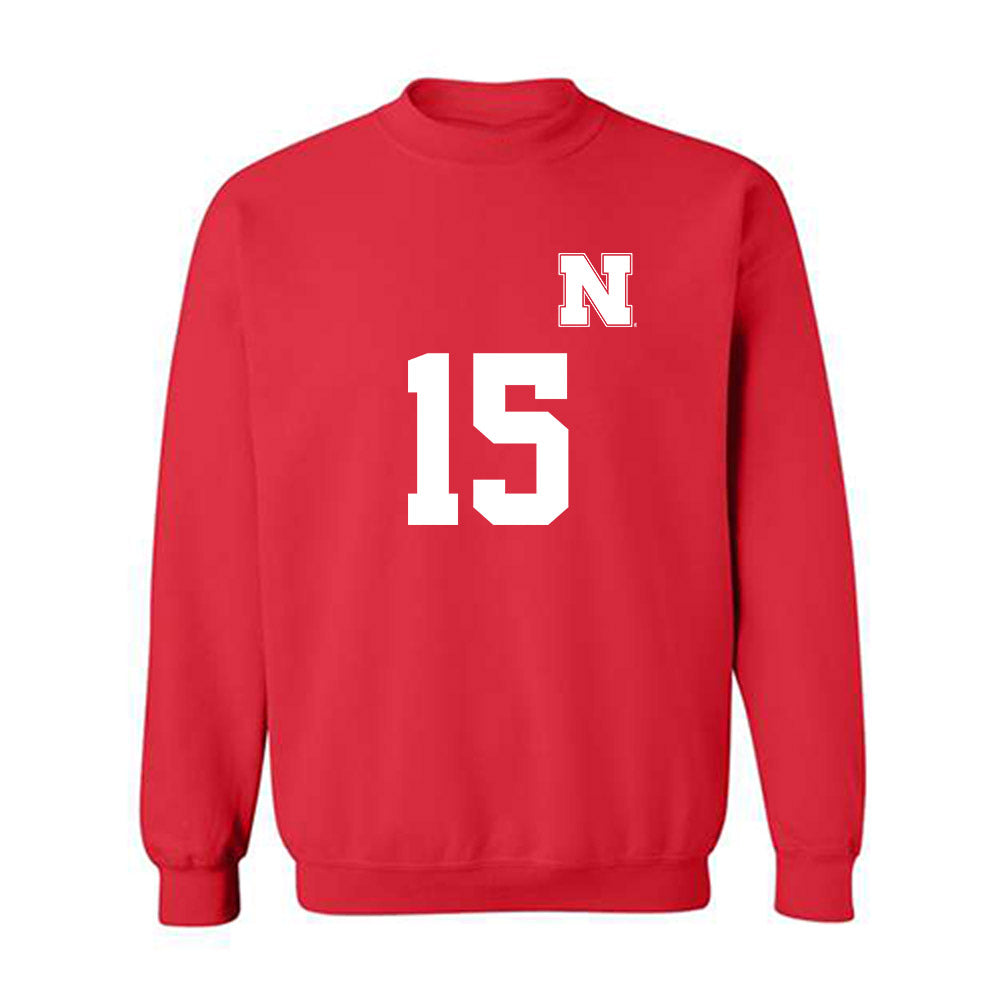 Nebraska - NCAA Women's Soccer : Alexa Gobel - Replica Shersey Crewneck Sweatshirt-0