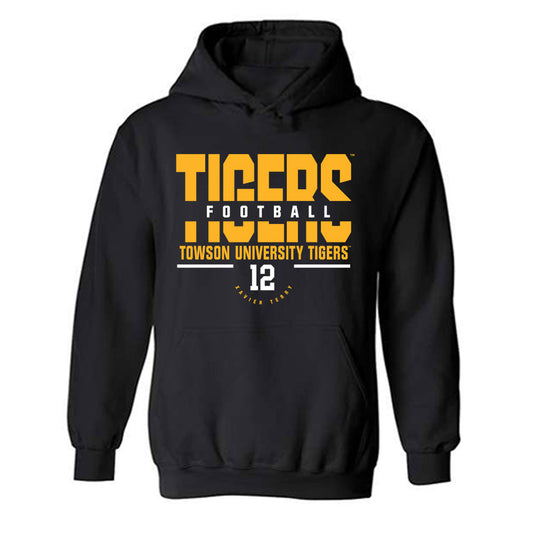 Towson - NCAA Football : Xavier Terry - Classic Fashion Shersey Hooded Sweatshirt-0
