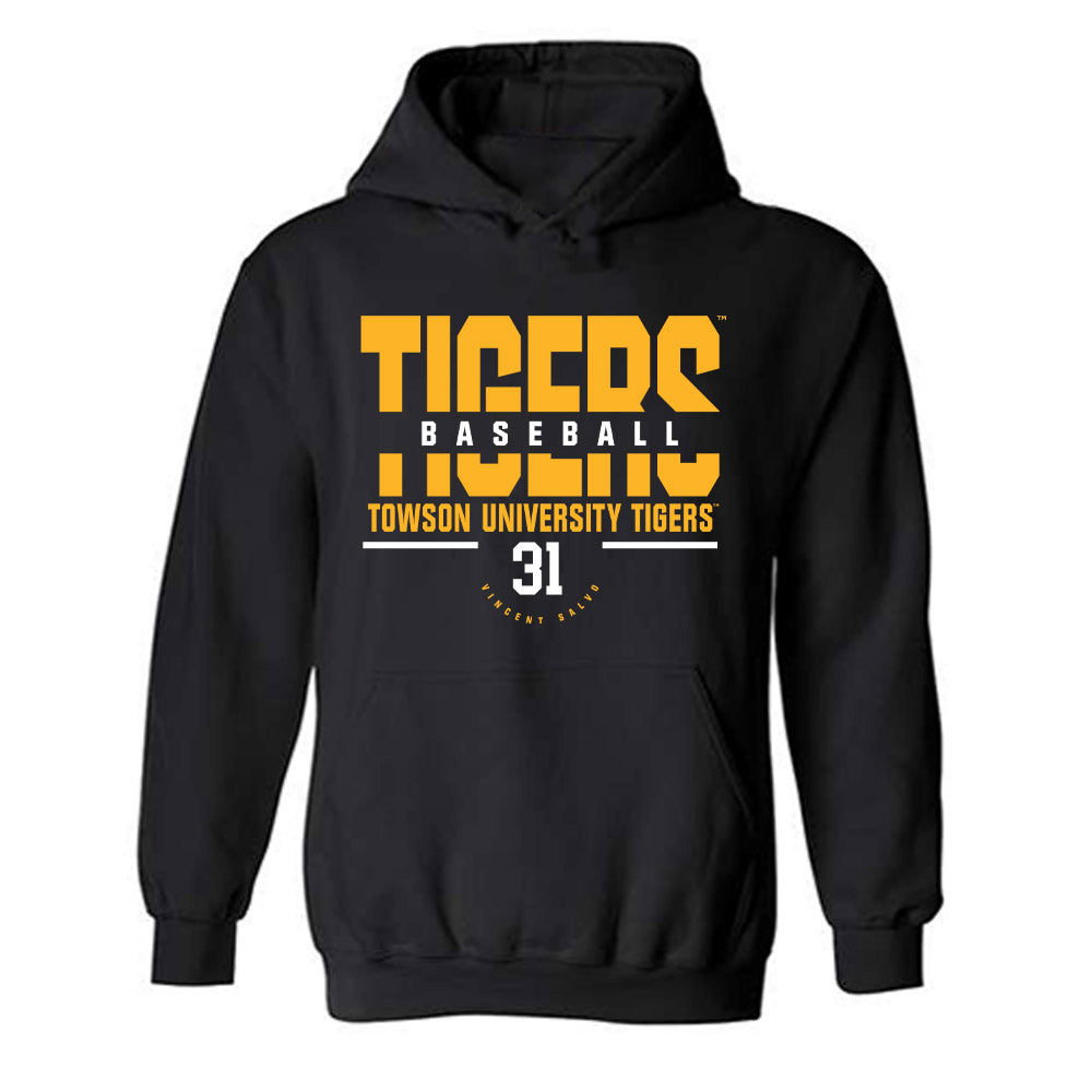 Towson - NCAA Baseball : Vincent Salvo - Classic Fashion Shersey Hooded Sweatshirt-0