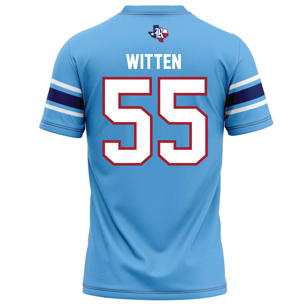 Rice - NCAA Football : CJ Witten - Light Blue Football Jersey-1