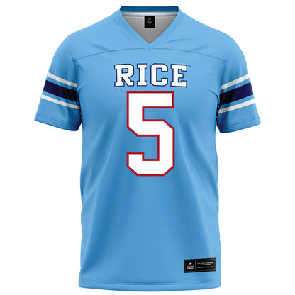 Rice - NCAA Football : Davis Lane - Light Blue Football Jersey-0