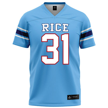 Rice - NCAA Football : Micah Barnett - Light Blue Football Jersey-0