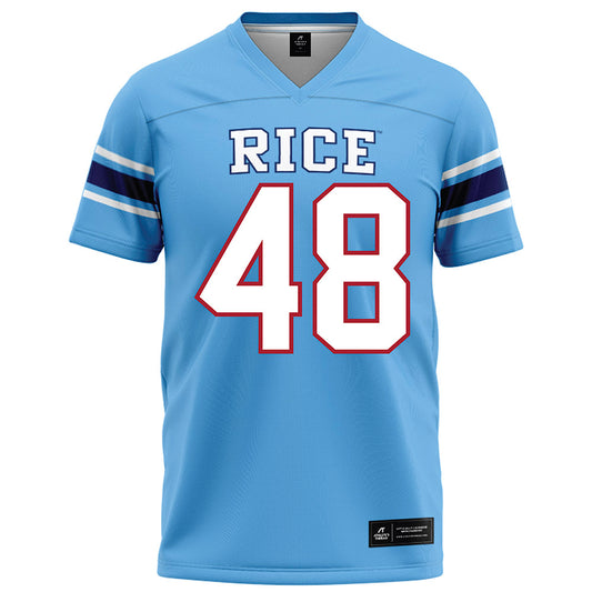 Rice - NCAA Football : Phoenix Derichsweiler - Light Blue Football Jersey-0