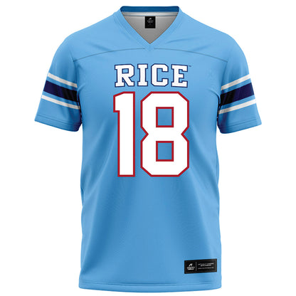 Rice - NCAA Football : Ahran Ogbor - Light Blue Football Jersey-0