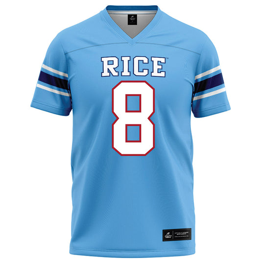 Rice - NCAA Football : Colin Leahey - Light Blue Football Jersey-0