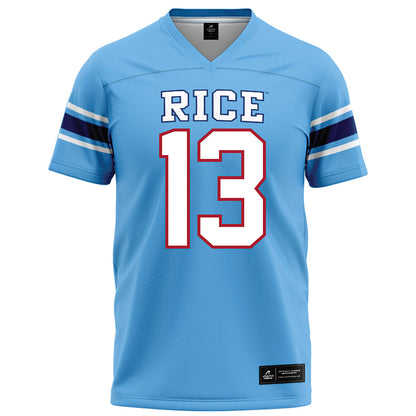 Rice - NCAA Football : Maxwell Mosey - Light Blue Football Jersey-0