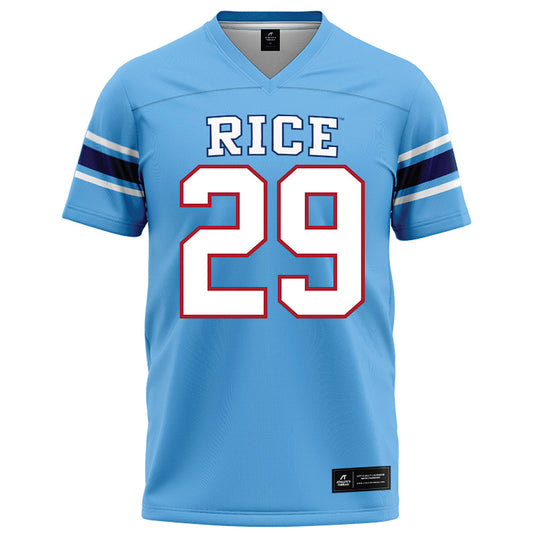 Rice - NCAA Football : Charlie Durkin - Light Blue Football Jersey-0