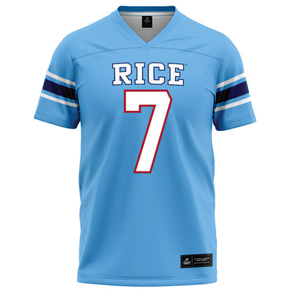 Rice - NCAA Football : Barry Jackson - Light Blue Football Jersey-0