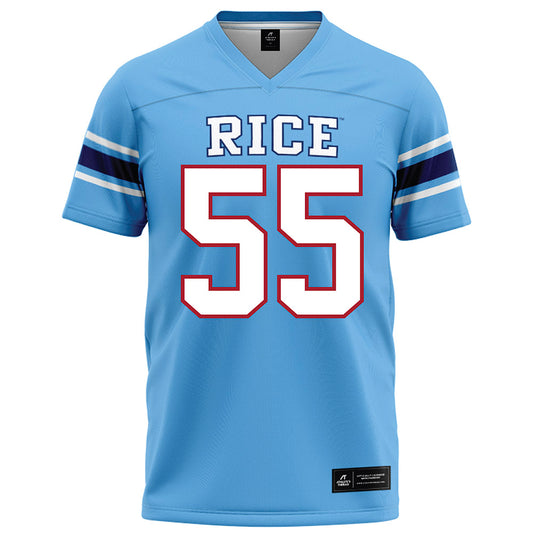 Rice - NCAA Football : CJ Witten - Light Blue Football Jersey-0