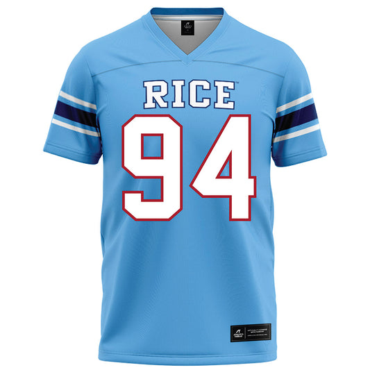 Rice - NCAA Football : Braden Bays - Light Blue Football Jersey-0