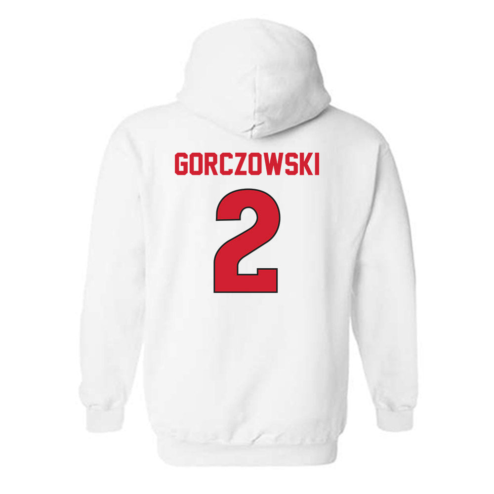 Rutgers - NCAA Men's Soccer : Simon Gorczowski - Replica Shersey Hooded Sweatshirt-1