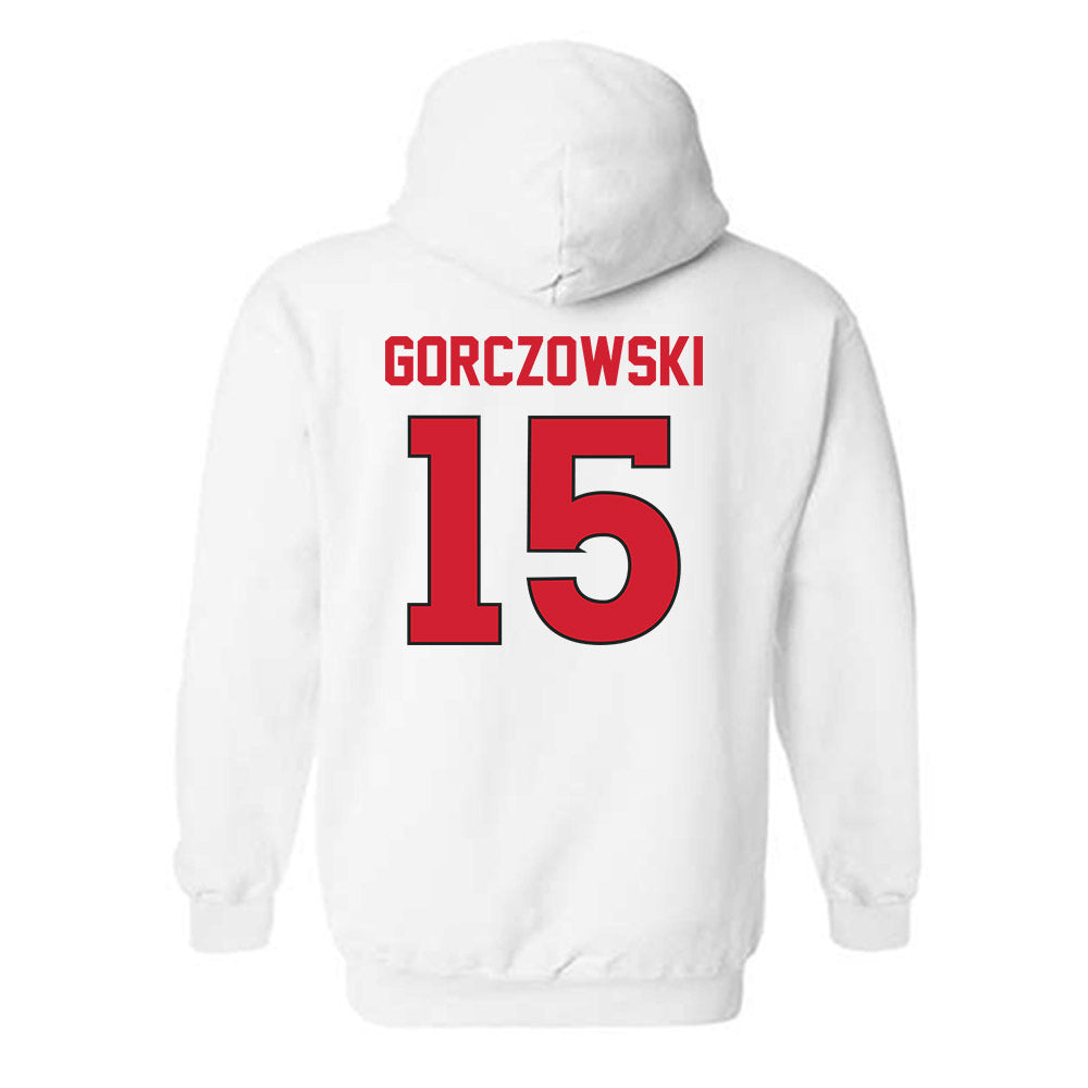 Rutgers - NCAA Men's Soccer : Simon Gorczowski - Replica Shersey Hooded Sweatshirt-1