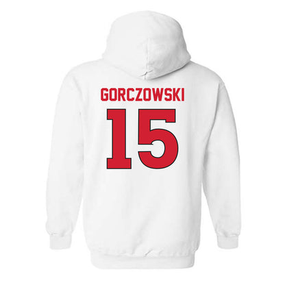Rutgers - NCAA Men's Soccer : Simon Gorczowski - Replica Shersey Hooded Sweatshirt-1