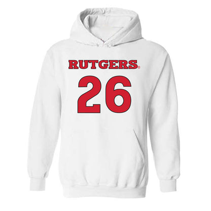 Rutgers - NCAA Men's Soccer : Erick Ruiz - Replica Shersey Hooded Sweatshirt-0