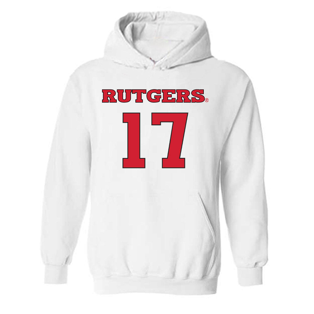 Rutgers - NCAA Women's Soccer : Ashley Baran - Replica Shersey Hooded Sweatshirt-0