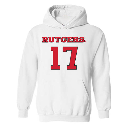 Rutgers - NCAA Women's Soccer : Ashley Baran - Replica Shersey Hooded Sweatshirt-0