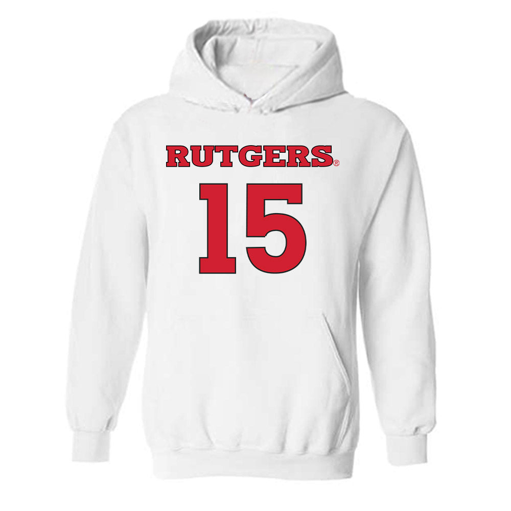Rutgers - NCAA Men's Soccer : Simon Gorczowski - Replica Shersey Hooded Sweatshirt-0