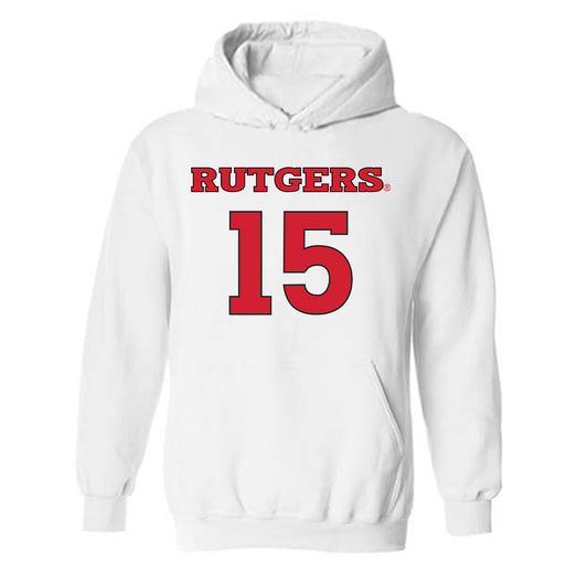 Rutgers - NCAA Men's Soccer : Simon Gorczowski - Replica Shersey Hooded Sweatshirt-0