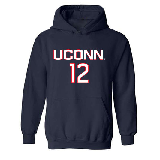 UConn - NCAA Women's Soccer : Olivia Beauvois - Replica Shersey Hooded Sweatshirt-0