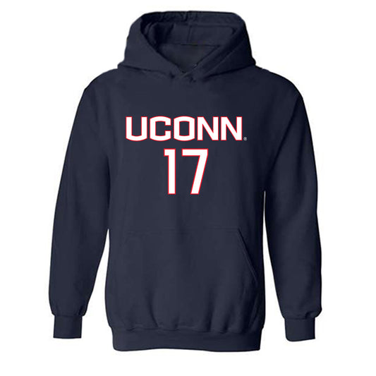 UConn - NCAA Men's Soccer : Grant Emerhi - Replica Shersey Hooded Sweatshirt-0