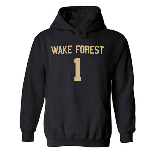 Wake Forest - NCAA Men's Soccer : Quinn Syrett - Replica Shersey Hooded Sweatshirt-0