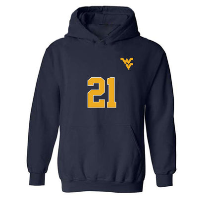 West Virginia - NCAA Women's Soccer : Alexis Re - Replica Shersey Hooded Sweatshirt-0