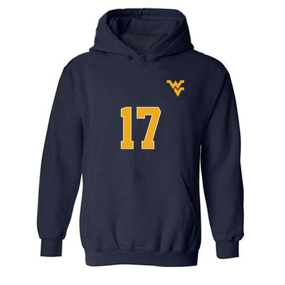 West Virginia - NCAA Men's Soccer : Jacob Redenfors - Replica Shersey Hooded Sweatshirt-0