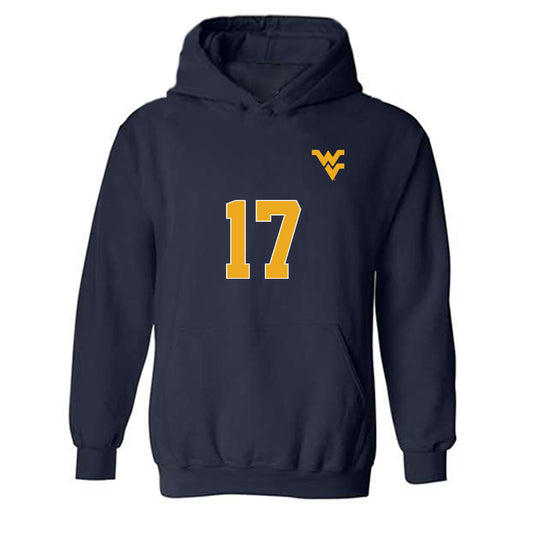 West Virginia - NCAA Men's Soccer : Jacob Redenfors - Replica Shersey Hooded Sweatshirt-0