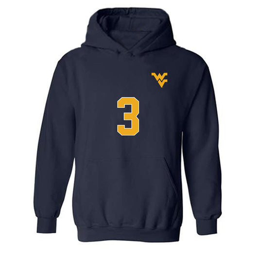 West Virginia - NCAA Women's Soccer : Jacey Rase - Replica Shersey Hooded Sweatshirt