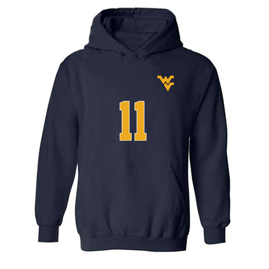 West Virginia - NCAA Women's Soccer : Jordyn Wilson - Replica Shersey Hooded Sweatshirt