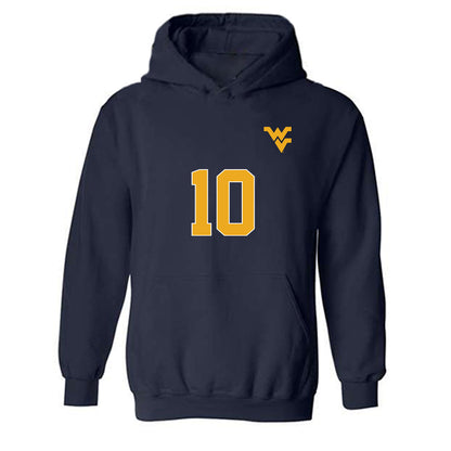 West Virginia - NCAA Men's Soccer : Felix Ewald - Replica Shersey Hooded Sweatshirt-0