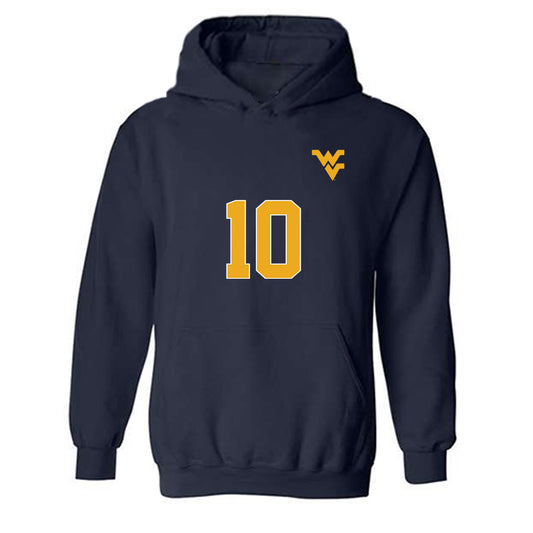 West Virginia - NCAA Men's Soccer : Felix Ewald - Replica Shersey Hooded Sweatshirt-0