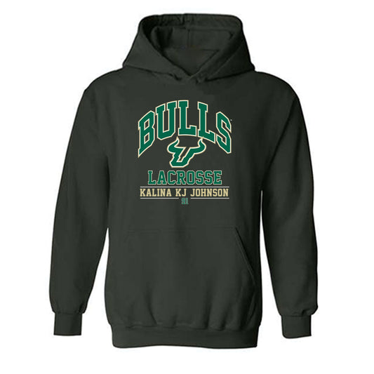 USF - NCAA Women's Lacrosse : Kalina "KJ" Johnson - Classic Fashion Shersey Hooded Sweatshirt-0