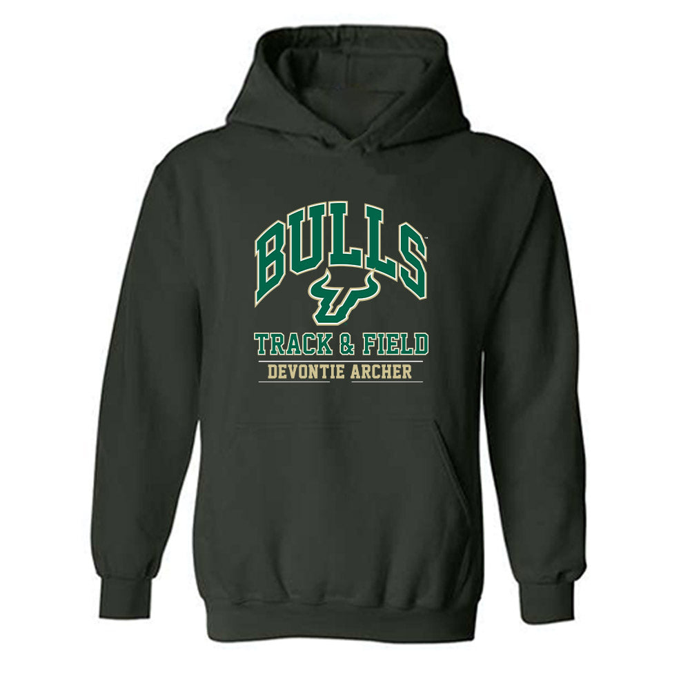 USF - NCAA Men's Track & Field : Devontie Archer - Classic Fashion Shersey Hooded Sweatshirt-0