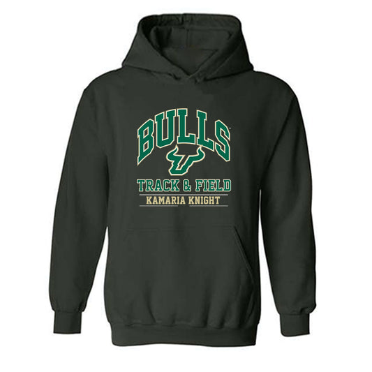 USF - NCAA Women's Track & Field : Kamaria Knight - Classic Fashion Shersey Hooded Sweatshirt-0