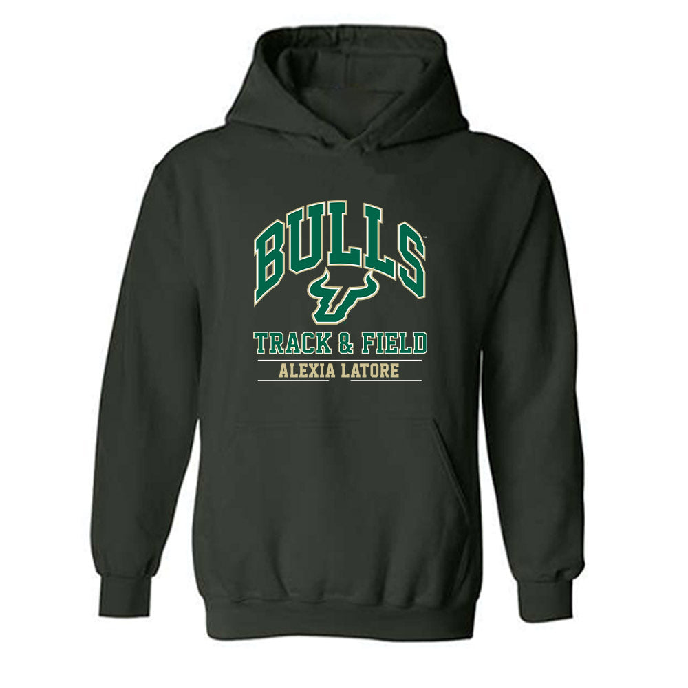 USF - NCAA Women's Track & Field : Alexia Latore - Classic Fashion Shersey Hooded Sweatshirt-0