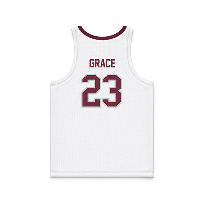 Mississippi State - NCAA Men's Basketball : King Grace - White Basketball Jersey-1