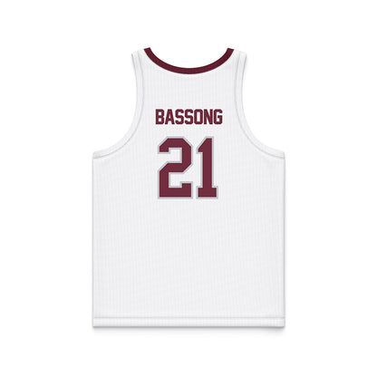Mississippi State - NCAA Men's Basketball : Thomas Bassong - White Basketball Jersey-1