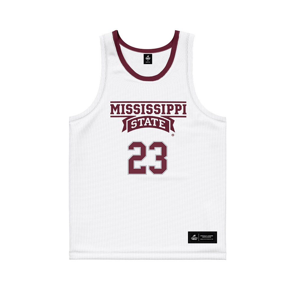 Mississippi State - NCAA Men's Basketball : King Grace - White Basketball Jersey-0