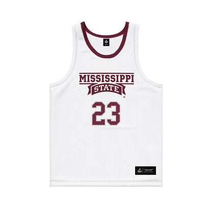Mississippi State - NCAA Men's Basketball : King Grace - White Basketball Jersey-0