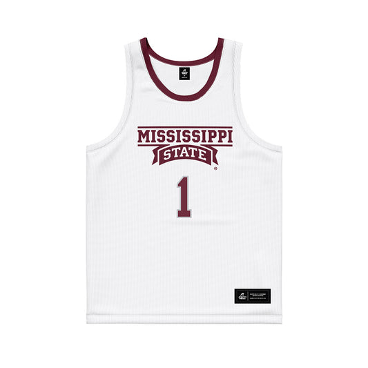 Mississippi State - NCAA Men's Basketball : Dellquan Warren - White Basketball Jersey-0