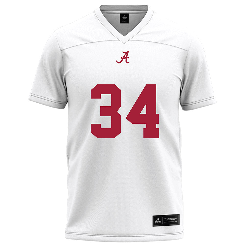 Alabama - NCAA Football : London Hill - White Football Jersey-0