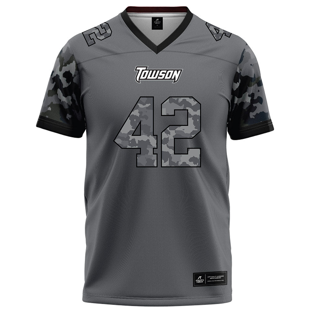 Towson - NCAA Football : Max Groslinger - Dark Grey Jersey-0