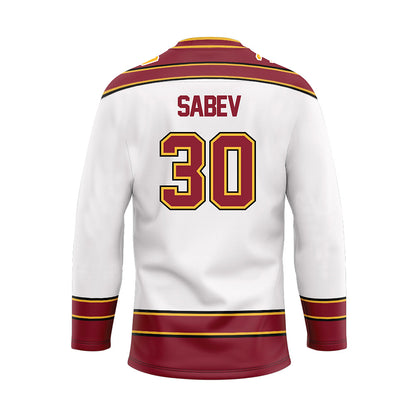 Minnesota - NCAA Men's Ice Hockey : Alexander Sabev - White Hockey Jersey-1