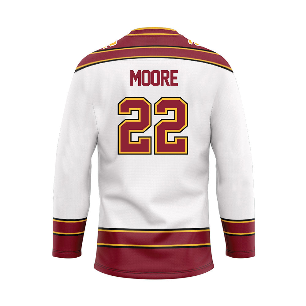 Minnesota - NCAA Men's Ice Hockey : Javon Moore - White Hockey Jersey-1