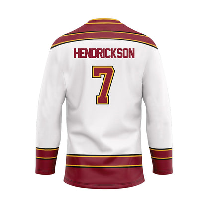 Minnesota - NCAA Men's Ice Hockey : Beckett Hendrickson - White Hockey Jersey-1