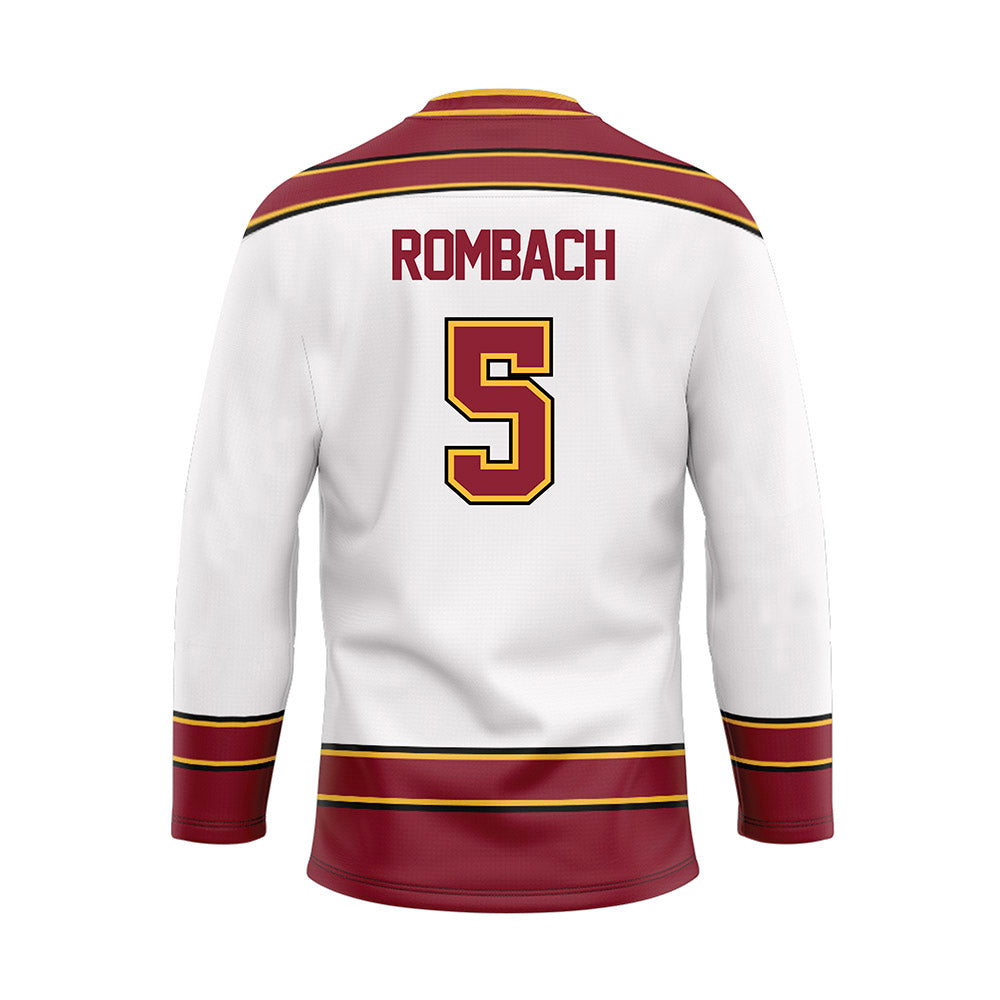 Minnesota - NCAA Men's Ice Hockey : Jacob Rombach - White Hockey Jersey-1