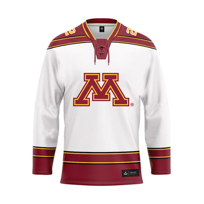 Minnesota - NCAA Men's Ice Hockey : Javon Moore - White Hockey Jersey-0
